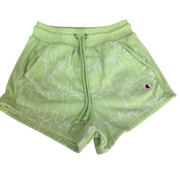 Champion LIFE Women's Reverse Weave Shorts Bubble Script/Chilled Mint Green Sz S - Picture 1 of 7
